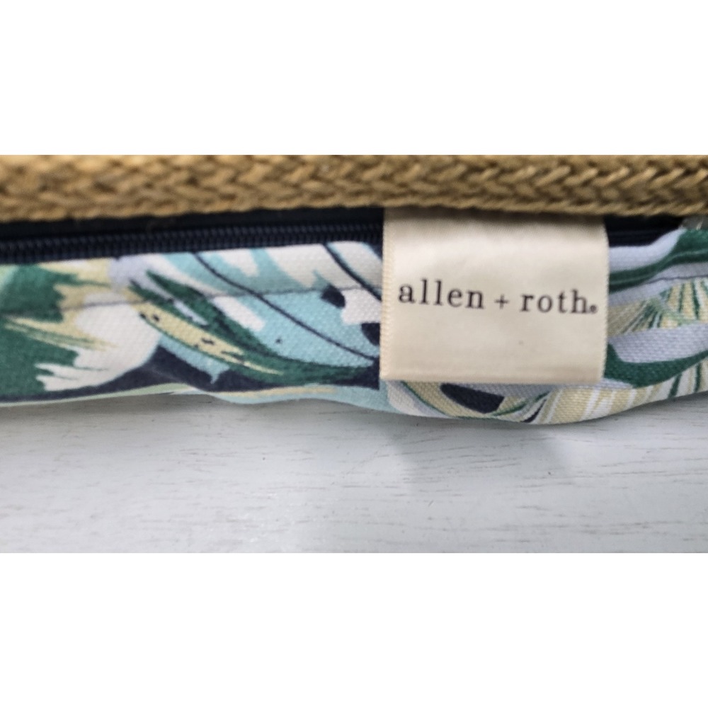 Tiger Lumbar Pillow Allen + Roth Blue Tropical Palm Leaf Jungle Print - Picture 3 of 5